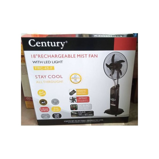 Century 18 inches rechargeable mist fan 